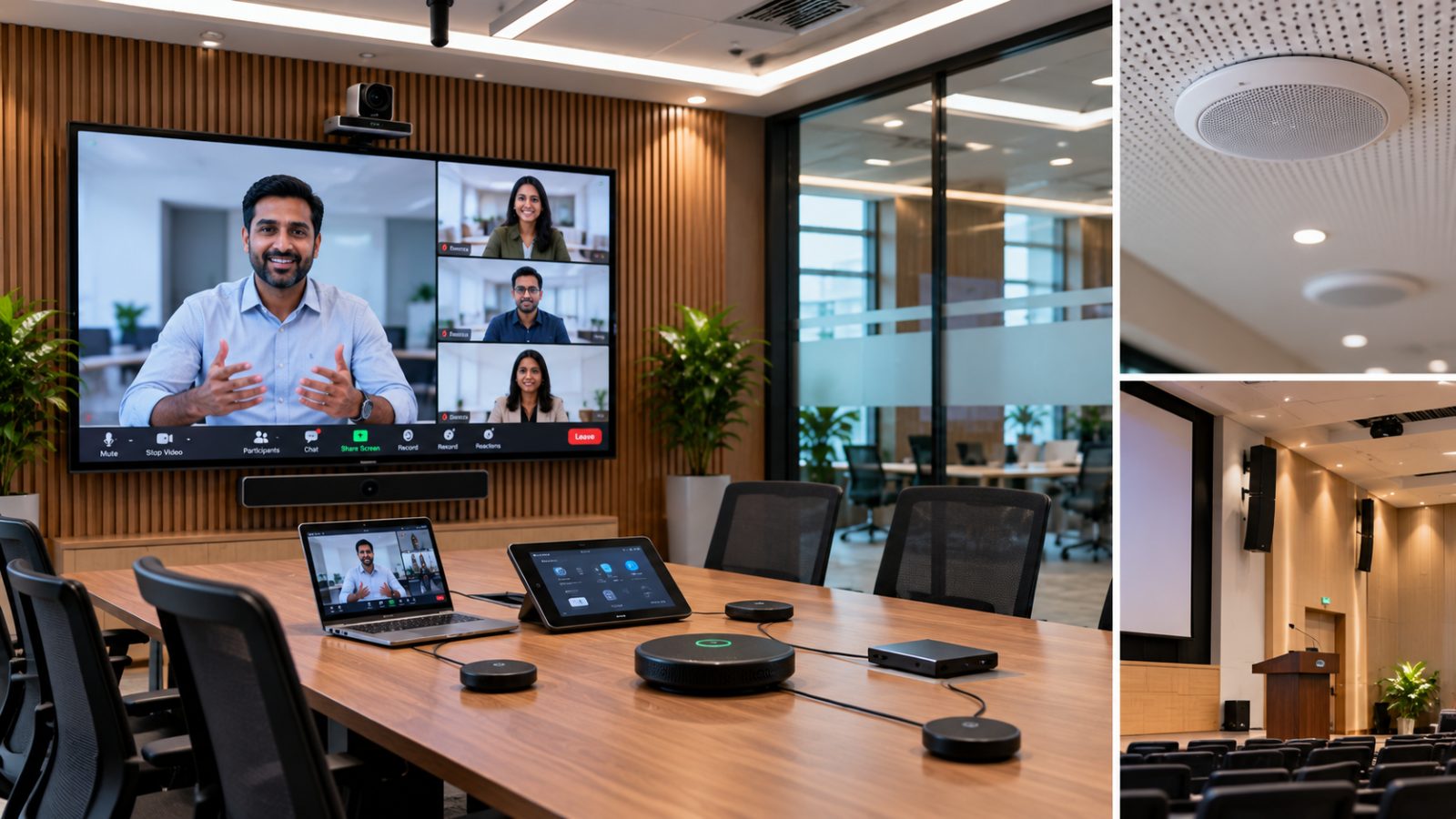 Meeting room configured for video conferencing